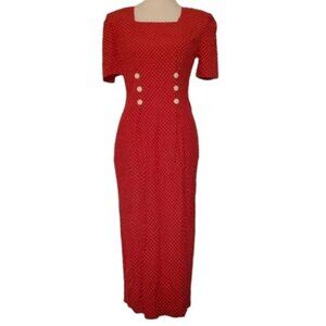 Vintage Dress My Michelle 90's Red White Polka Dots Women's WOMAN'S 3/4